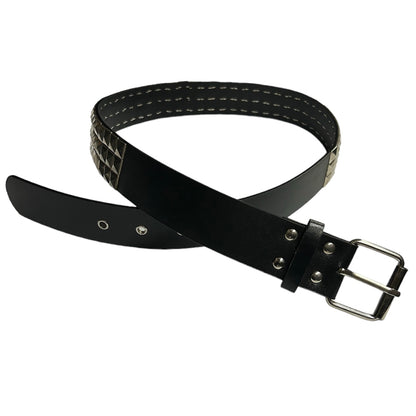 Black and Silver Pyramid Studs Belt