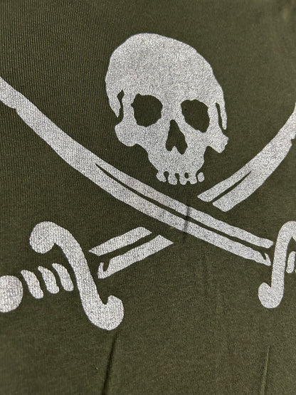 Vintage Pirate Olive Green Baby Tee