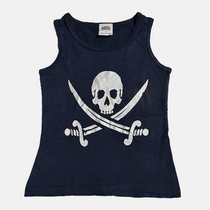 Vintage Pirate Navy Blue Baby Tee