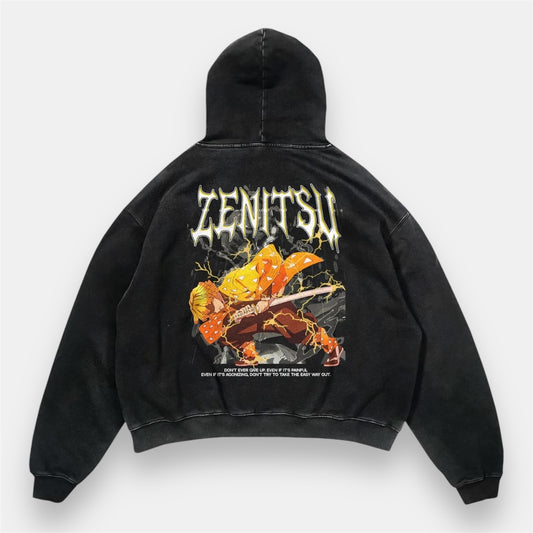 Electric Flash Zenitsu 2 Sided Vintage Hoodie