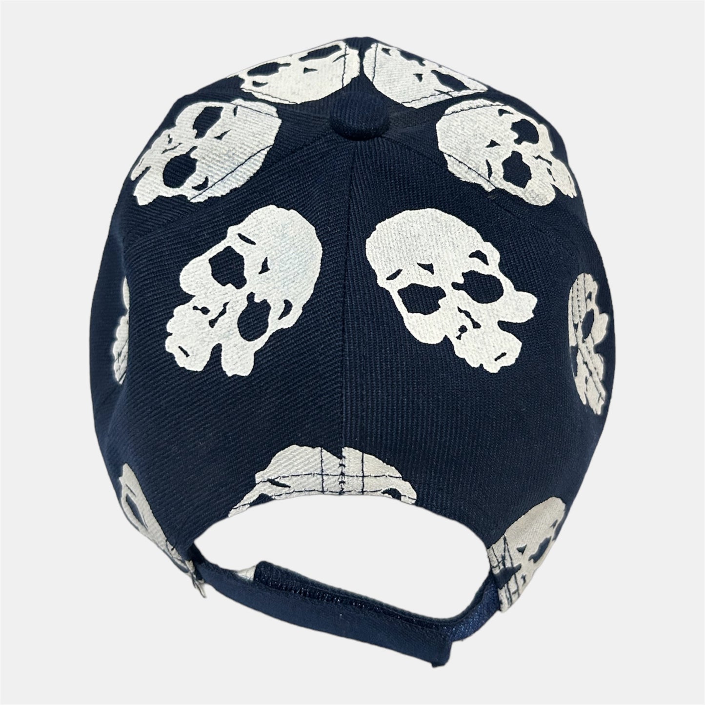 Navy Blue W/ Skulls Motif Cap