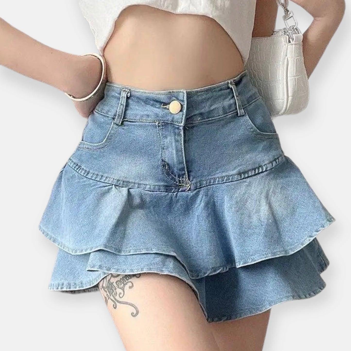 Cascade Denim Smooth Skirt