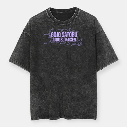 Hollow Purple Satoru Gojo 2 Sided Vintage Oversize T-Shirt