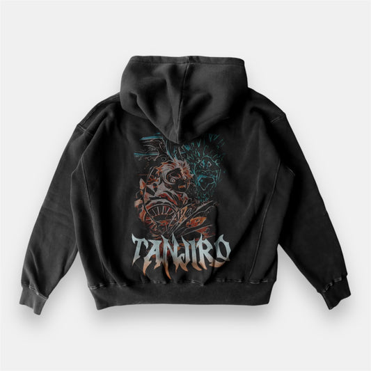 Tanjiro Sunrise Slayer 2 Sided Vintage Hoodie