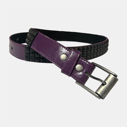 Raspberry Pyramid Studded Belt