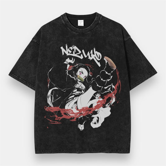 Blood Moon Beauty Nezuko Vintage Oversize T-Shirt