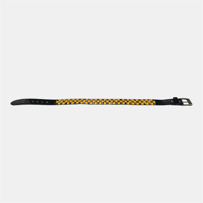 Honeycomb Orange and Black Splattered Studded Belt