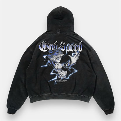 Killua Lighting Godspeed 2 Sided Vintage Hoodie