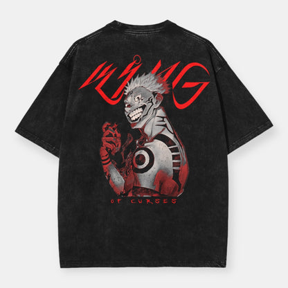 The King Of Curses Ryomen Sukuna 2 Sided Vintage Oversize T-Shirt