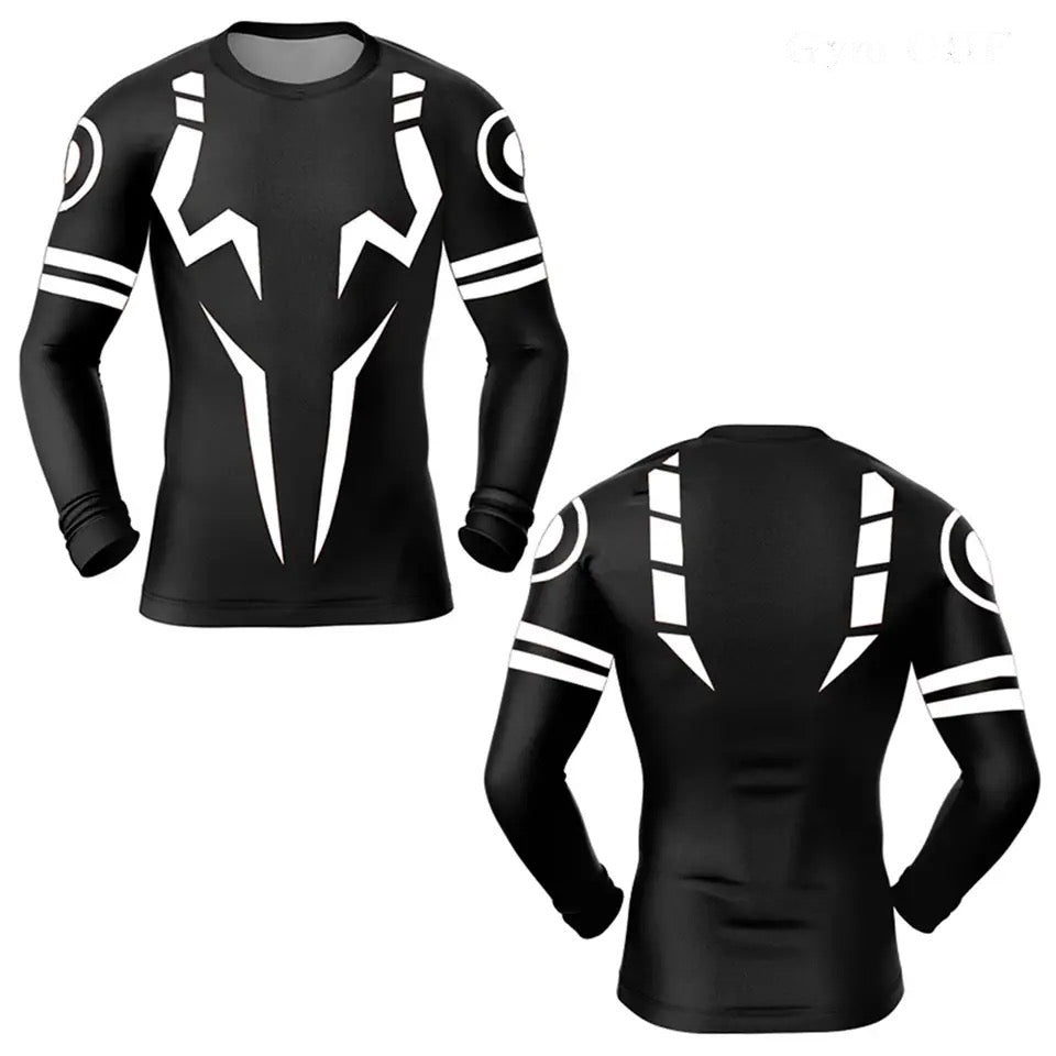 Sukuna Curses Black/White Compression Shirt