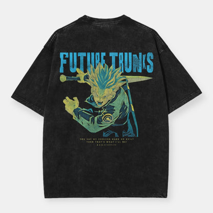 The Fighter Of The Future Trunks 2 Sided Vintage Oversize T-Shirt