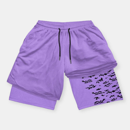 Orochimaru Purple Curse Marks 2 in 1 Performance Shorts