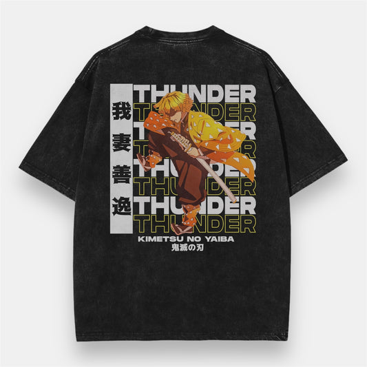 Lightning Warrior Zenitsu 2 Sided Vintage Oversize T-Shirt