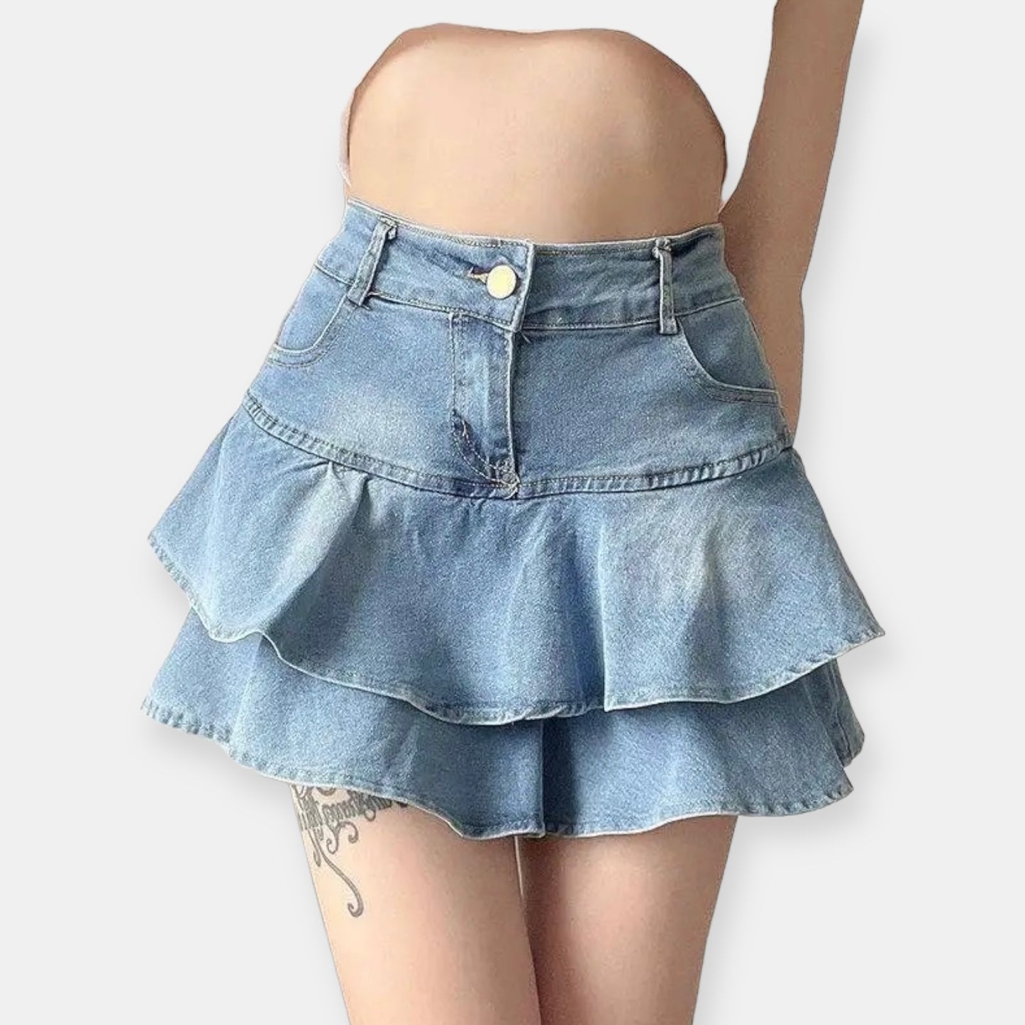 Cascade Denim Smooth Skirt