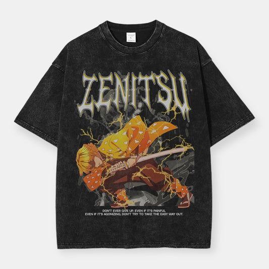 Orange Flash Zenitsu Vintage Oversize T-Shirt