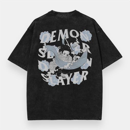 The Demon Slayer Tanjiro 2 Sided Vintage Oversize T-Shirt