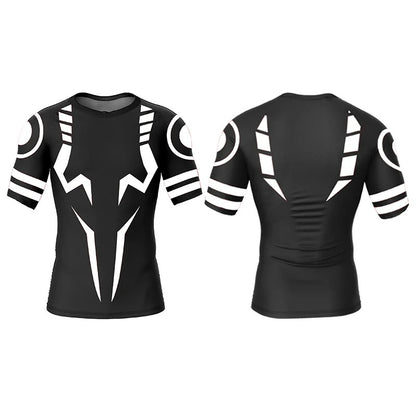 Sukuna Curses Black/White Compression Shirt