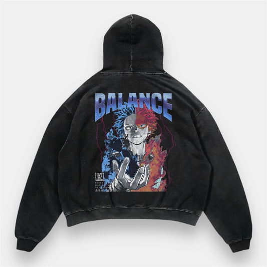 Todoroki Dual Nature 2 Sided Vintage Hoodie