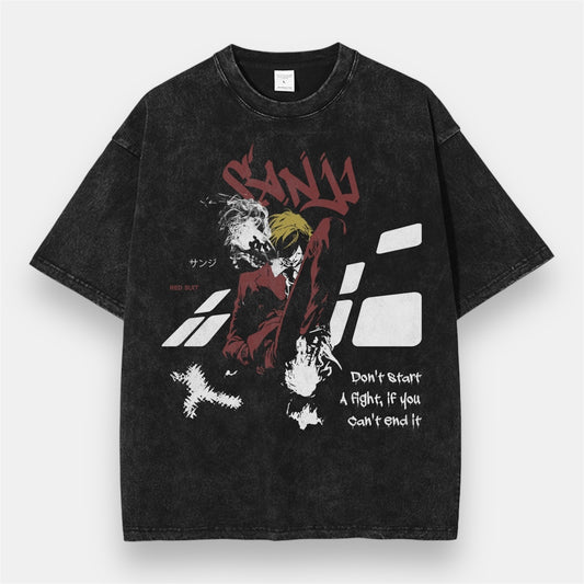 Vinsmoke Flame Sanji Vintage Oversize T-Shirt