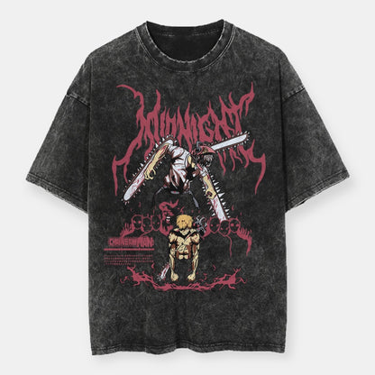 Midnight Chainsaw Vintage Oversize T-Shirt