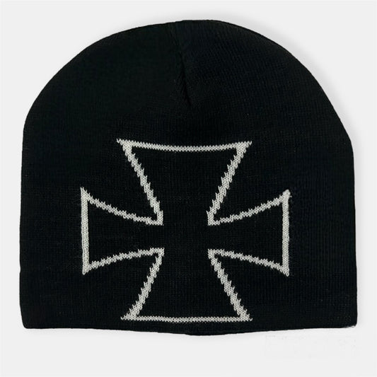 Iron Cross Black Beanie