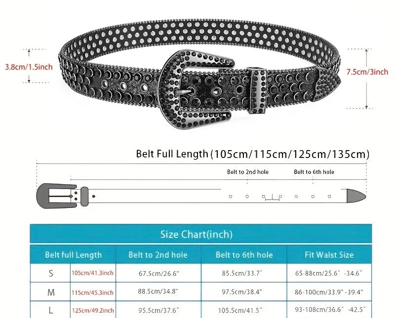 Y2K Black Diamond Belt