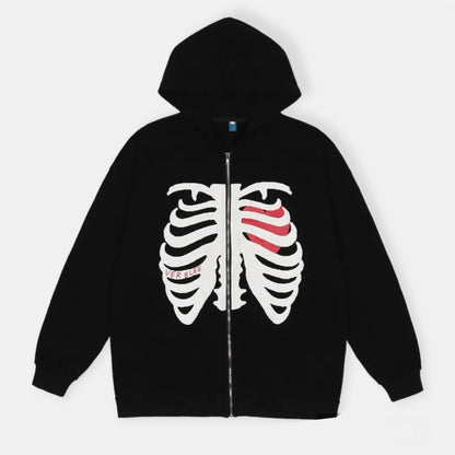 Verblee Skeleton Black Hoodie