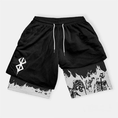 Berserk Skulls 2 in 1 Performance Shorts