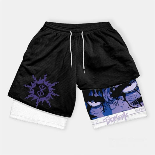 Berserk 2 in 1 Purple Performance Shorts