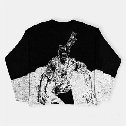 Chainsaw Man Knit Black Sweater