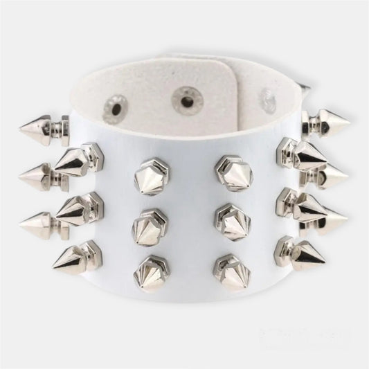 White Spike Studs Bracelet