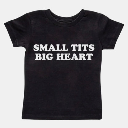 Small 🍒 Big ❤️ Black Tee