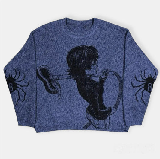 Shizuku Knit Dark Blue Sweater