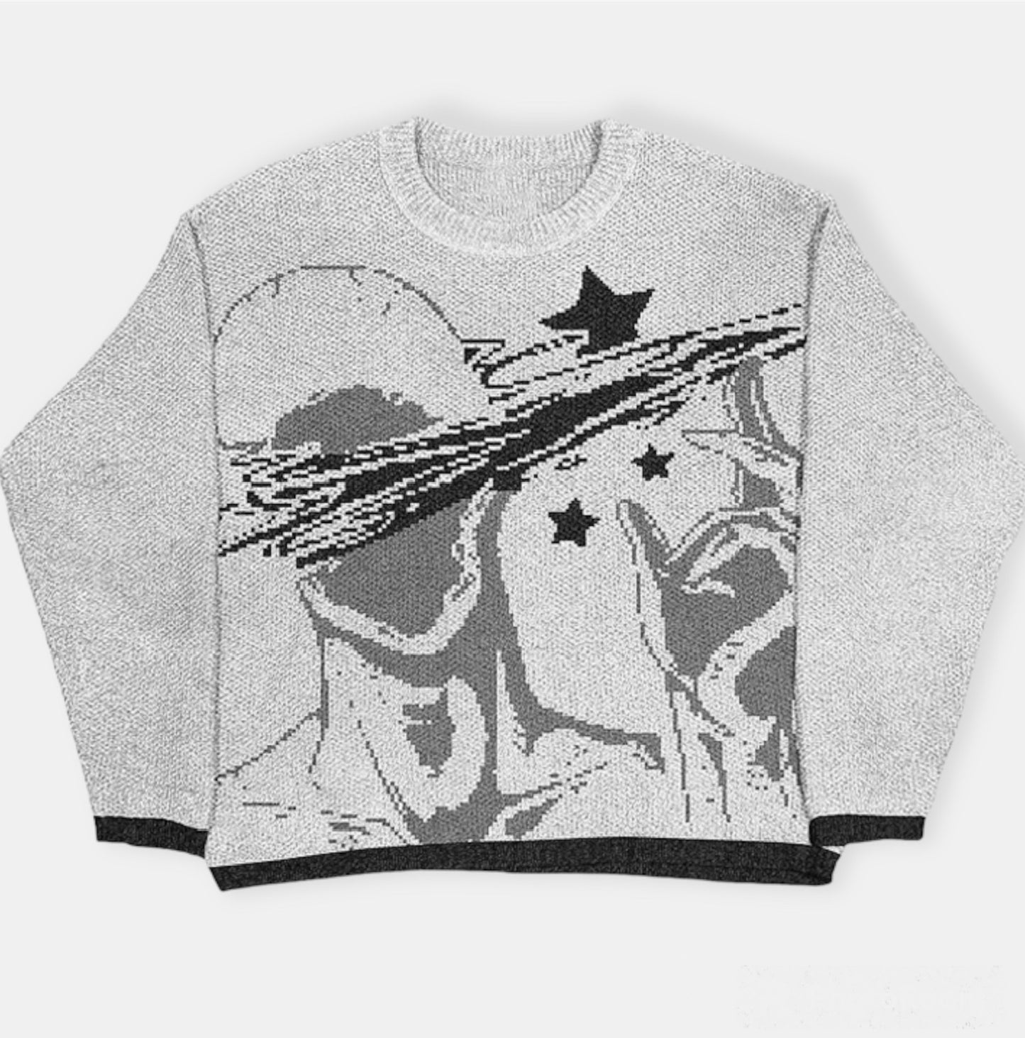 Star Man Y2K Knit Grey Sweater