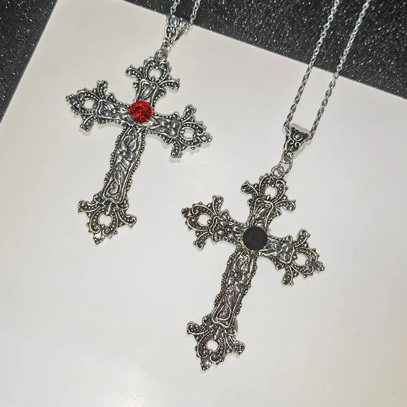 Y2K Cross Ice Necklace