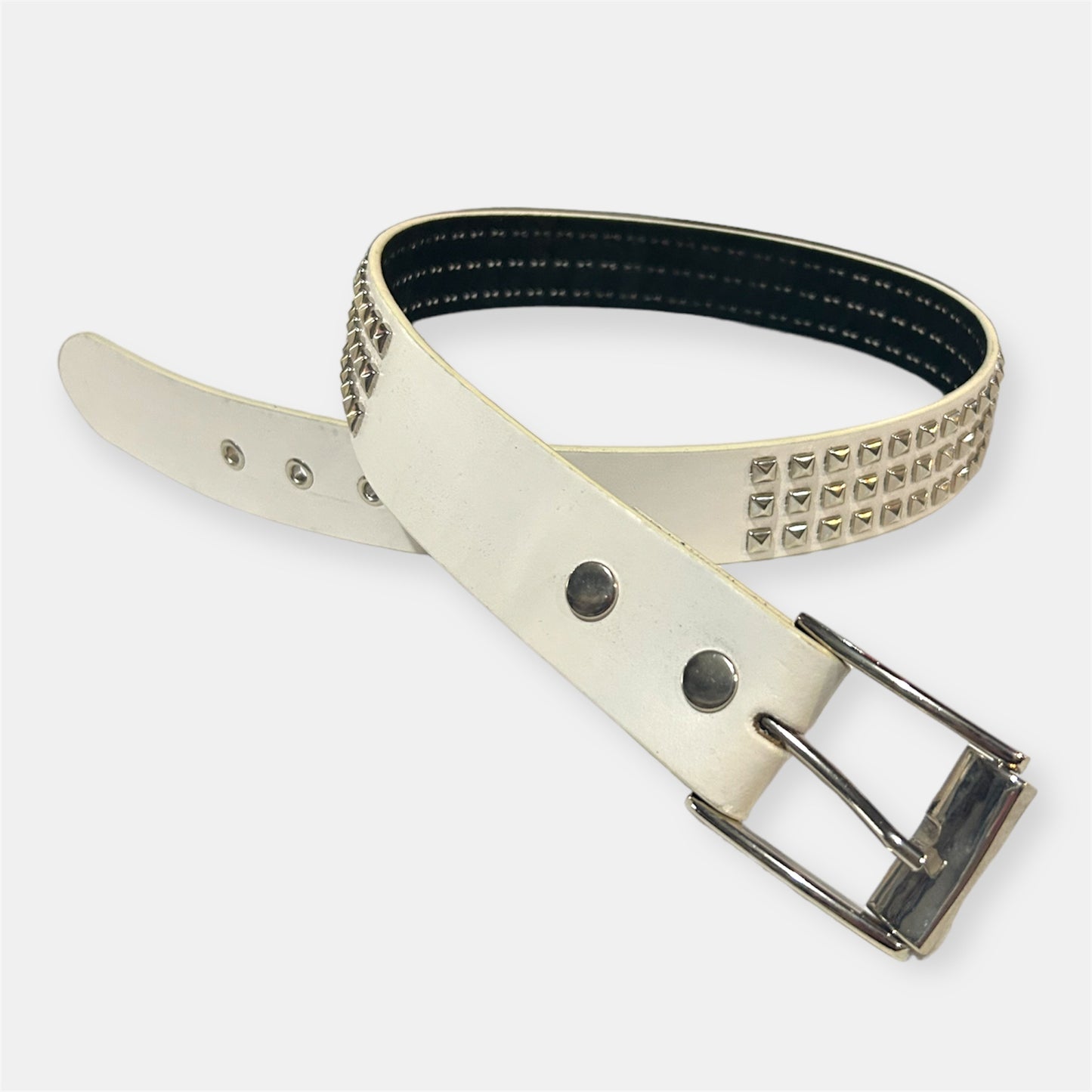 Silver Pyramid Studded Belt