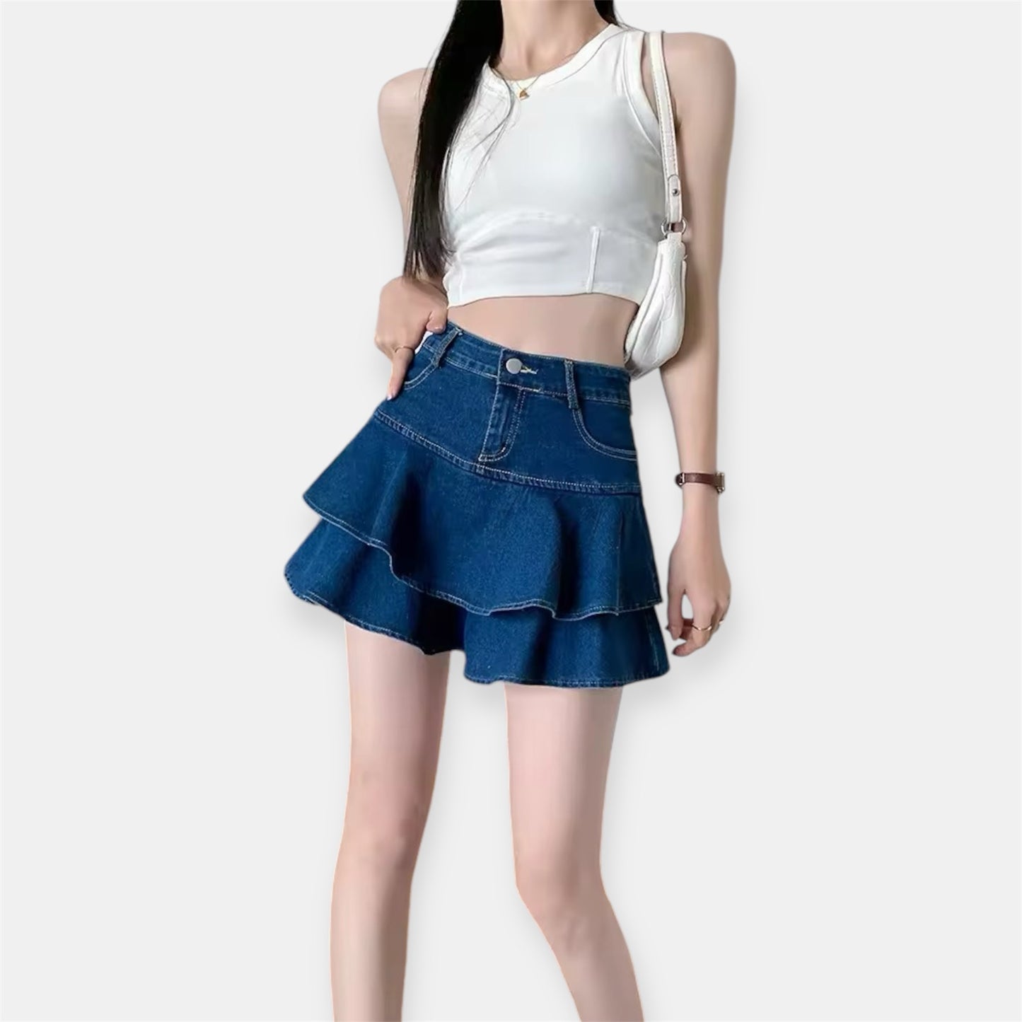 Cascade Denim Smooth Skirt