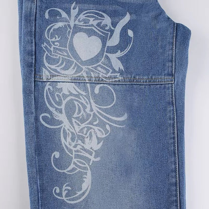 Y2K Heart Fluttered Jeans