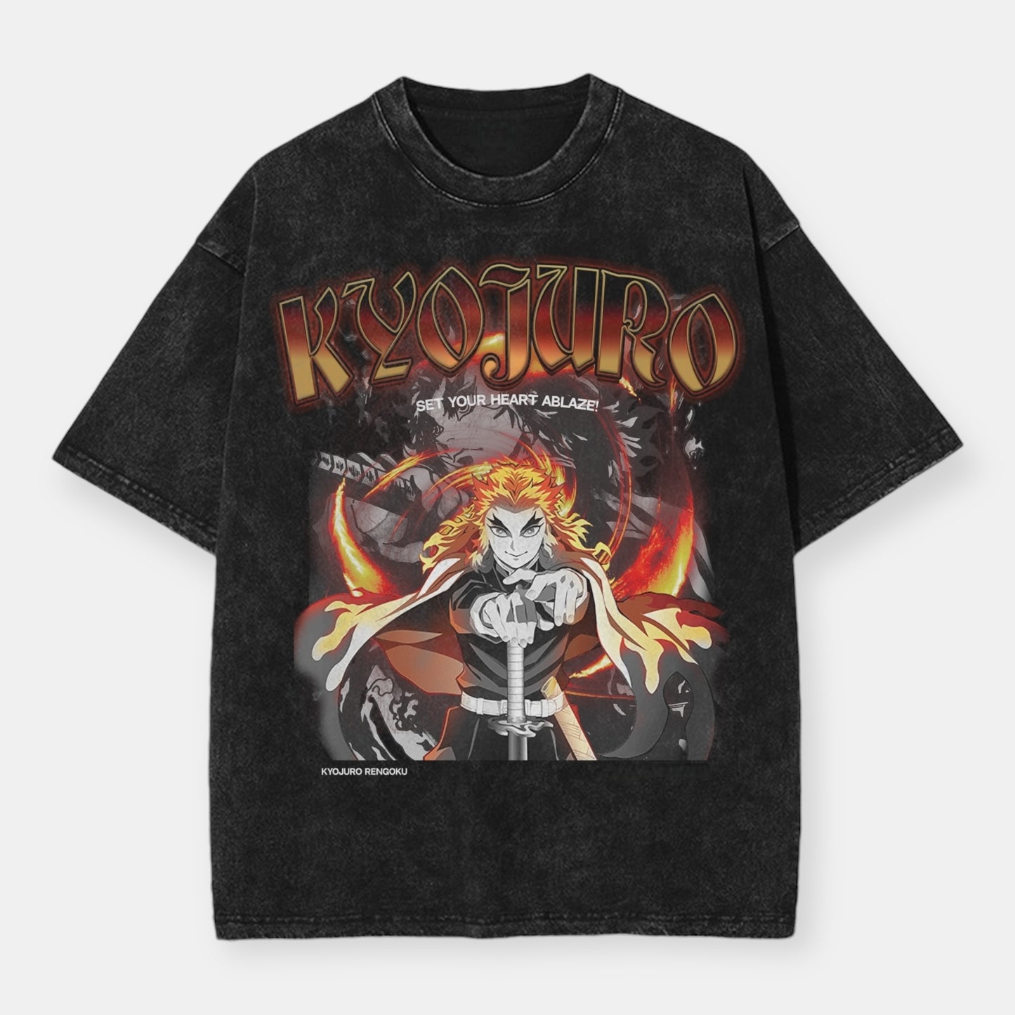 Kyojuro Ablaze Vintage Oversize T-Shirt