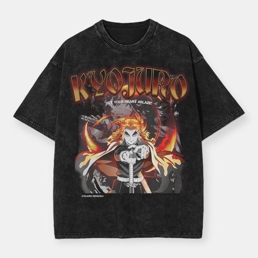 Kyojuro Ablaze Vintage Oversize T-Shirt