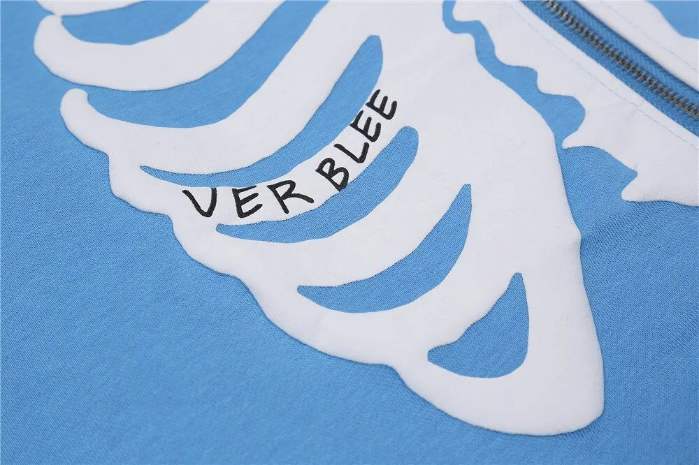 Verblee Skeleton Light Blue Hoodie