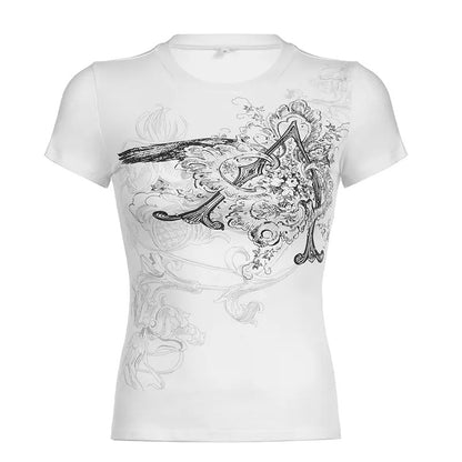 Gothic Women’s White Crop Top