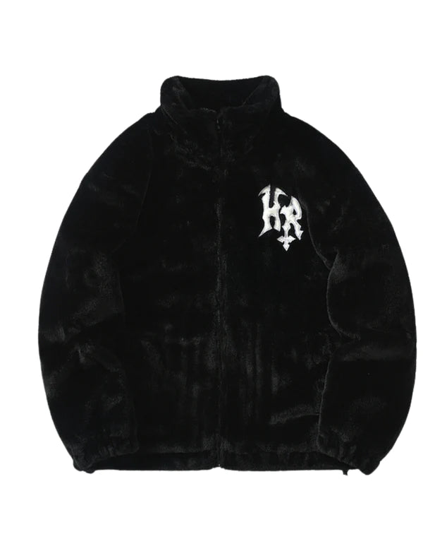 HR Embroidered Jacket Black Fur