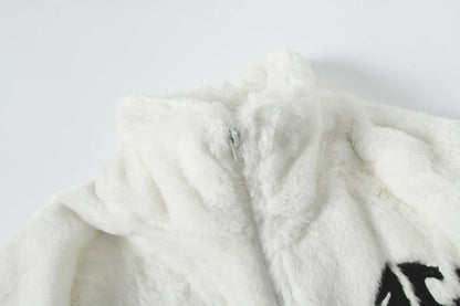 HR Embroidered Jacket White Fur